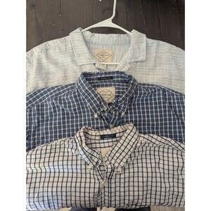 St Johns Bay Shirts Lot Bundle Mens XL Muticolor Plaid Check Classic Slub Knit